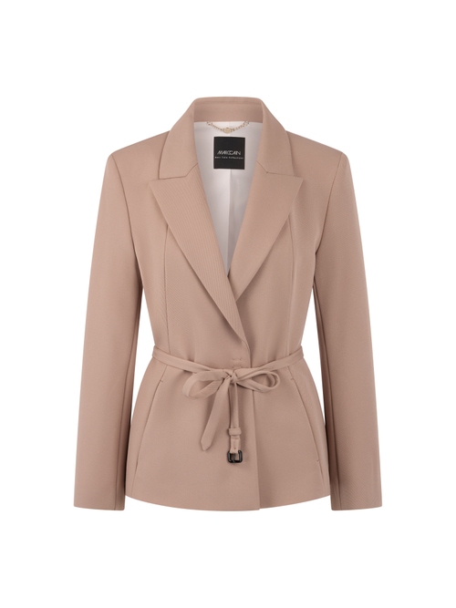 Marc Cain Women's Brown Elegant Blazer With Waist Belt, 18 (N6)