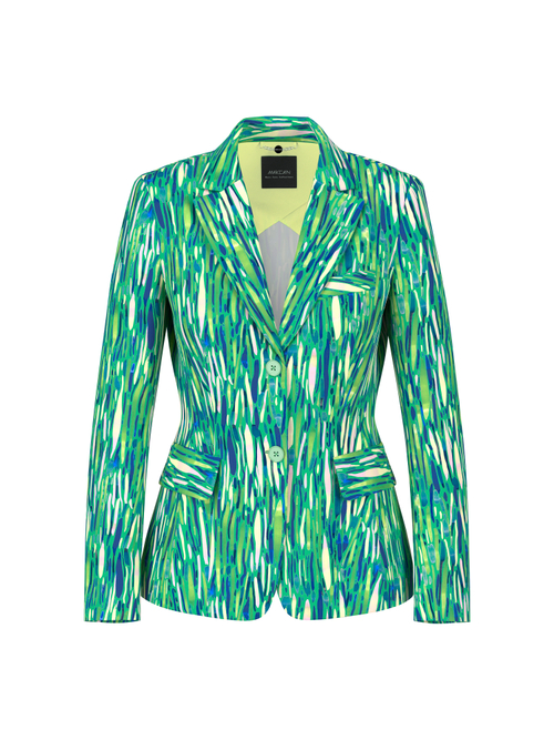 Marc Cain Women's Green Two-Button Scuba Jersey Blazer, 14 (N4)