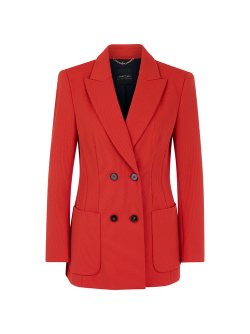 Marc Cain Women's Red Double-Breasted Blazer, 14 (N4)