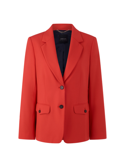 Marc Cain Women's Red Fitted Blazer With Rounded Hem, 18 (N6)