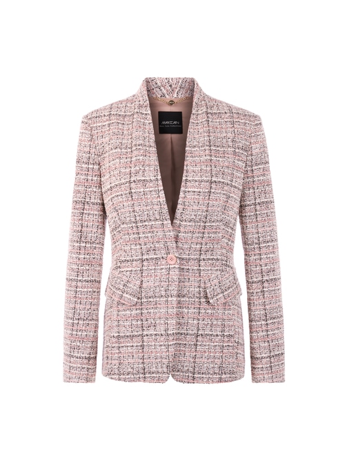 Marc Cain Women's Brown Fitted Collarless Blazer, 14 (N4)