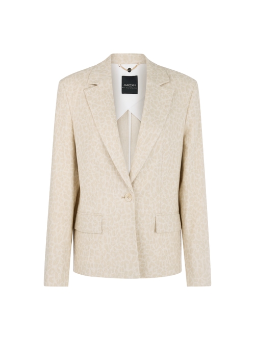 Marc Cain Women's White Blazer With Subtle Leopard Print, 8 (N1)