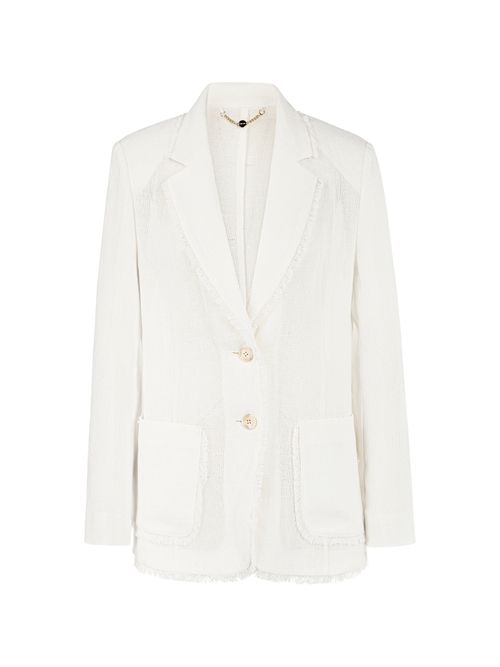 Marc Cain Women's White Summer Blazer Made Of Linen And Viscose, 20 (N7)