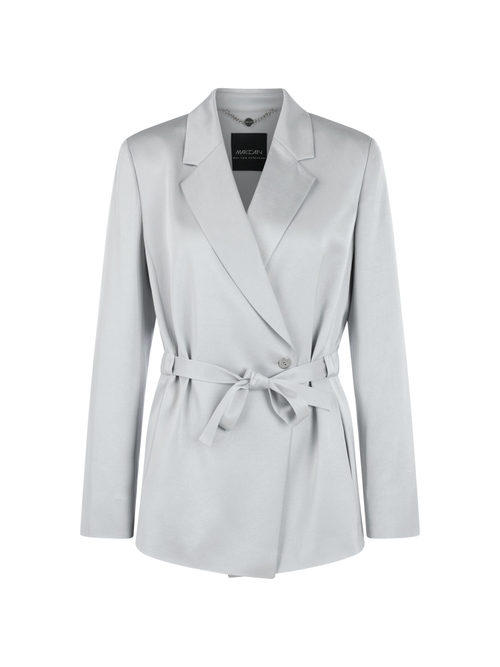 Marc Cain Women's Grey Elegant Wrap Blazer With Waist Belt, 18 (N6)