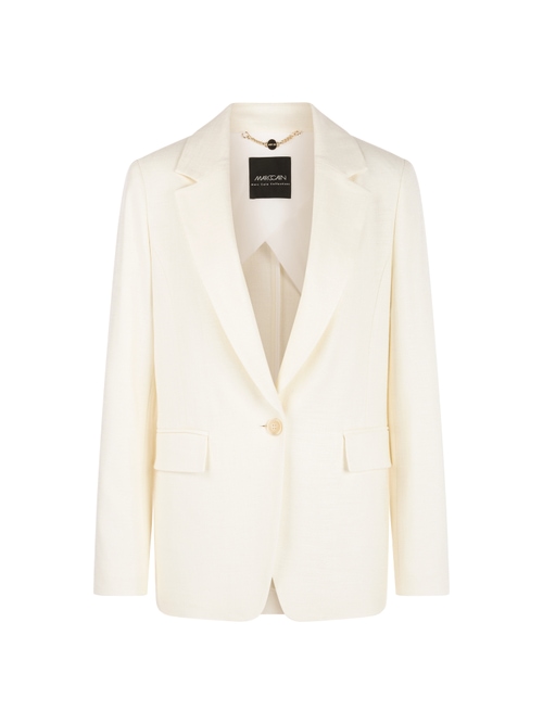 Marc Cain Women's White Viscose Blazer With Loose Fit, 14 (N4)