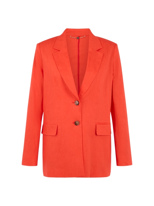 Marc Cain Women's Red Long Blazer With Shoulder Pads, 16 (N5)