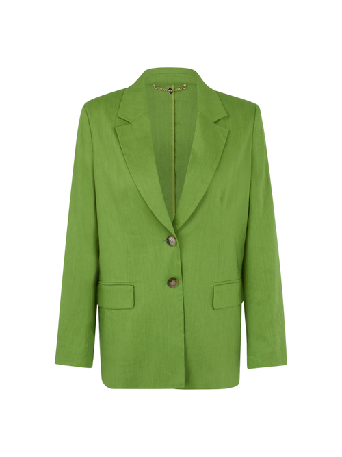 Marc Cain Women's Green Long Blazer With Shoulder Pads, 20 (N7)