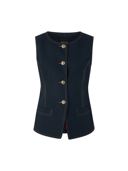 Marc Cain Women's Blue Denim-Look Waistcoat, 8 (N1)