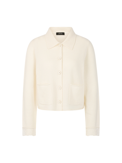 Marc Cain Women's White Cashmere Cardigan ‘Rethink Together’, 8 (N1)