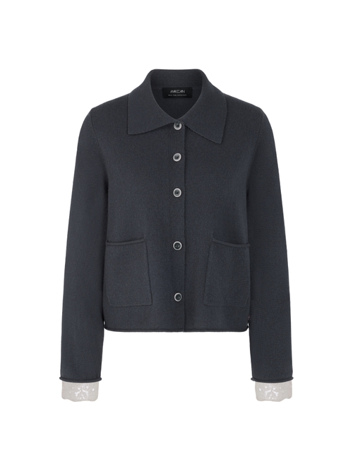 Marc Cain Women's Blue Cashmere Cardigan ‘Rethink Together’, 18 (N6)