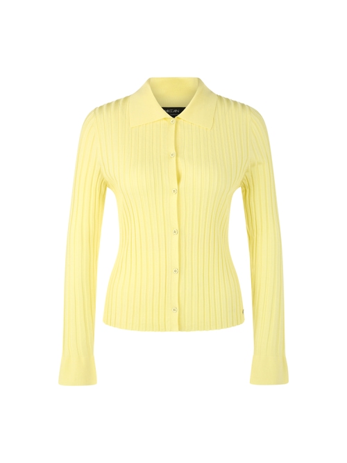 Marc Cain Women's Yellow Ribbed Viscose Stretch Cardigan, 14 (N4)