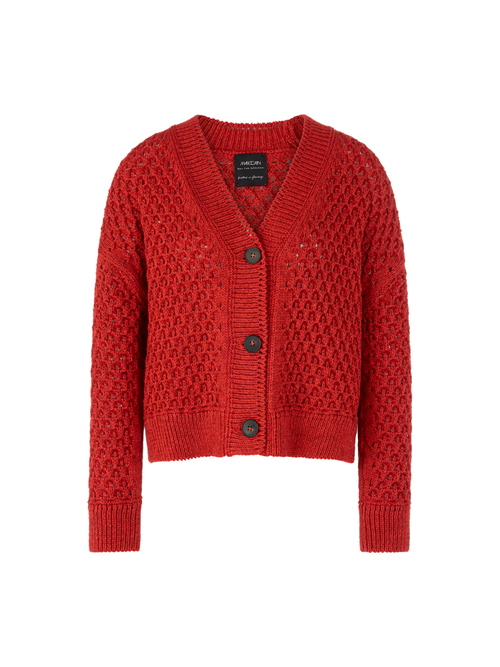 Marc Cain Women's Red Ajour Cardigan Knitted In Germany, 8 (N1)