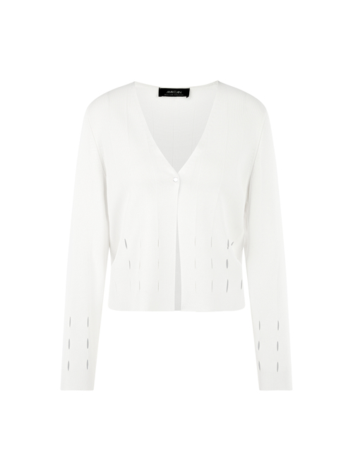 Marc Cain Women's White Cardigan With Cut-Out Details, 12 (N3)