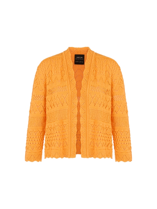 Marc Cain Women's Yellow ‘Rethink Together’ Openwork Cardigan, 18 (N6)