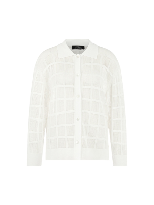 Marc Cain Women's White Cardigan With Openwork Pattern, 14 (N4)