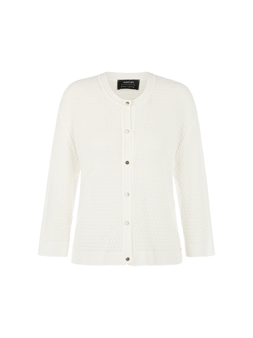 Marc Cain Women's White ‘Knitted In Germany’ Textured Cardigan, 8 (N1)