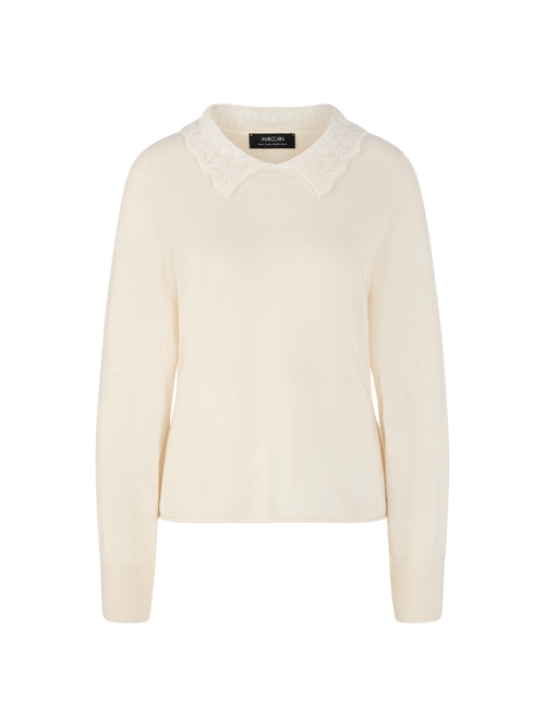 Marc Cain Women's White Cashmere Jumper ‘Rethink Together’, 8 (N1)