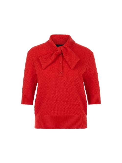 Marc Cain Women's Red Bow Jumper ‘Rethink Together’, 14 (N4)