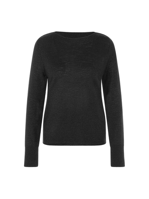 Marc Cain Women's Black Fine Knit Jumper With Lurex, 10 (N2)