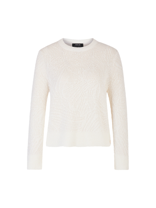 Marc Cain Women's White ‘Knitted In Germany’ Jacquard Jumper, 8 (N1)