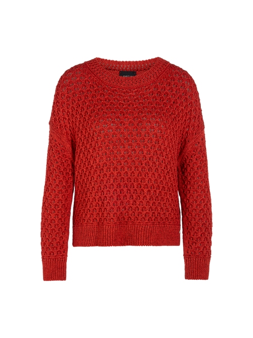 Marc Cain Women's Red Ajour Jumper Knitted In Germany, 8 (N1)