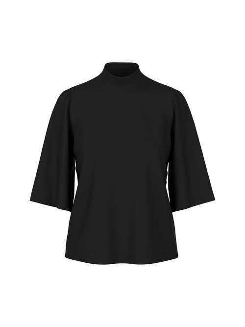 Marc Cain Women's Black Loose-Fit T-Shirt With Stand-Up Collar, 8 (N1)