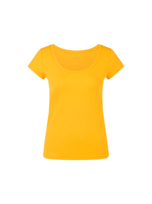 Marc Cain Women's Yellow Basic Shirt Made From Stretch Cotton, 10 (N2)