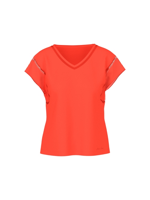 Marc Cain Women's Red Shirt With Cotton Voile, 10 (N2)
