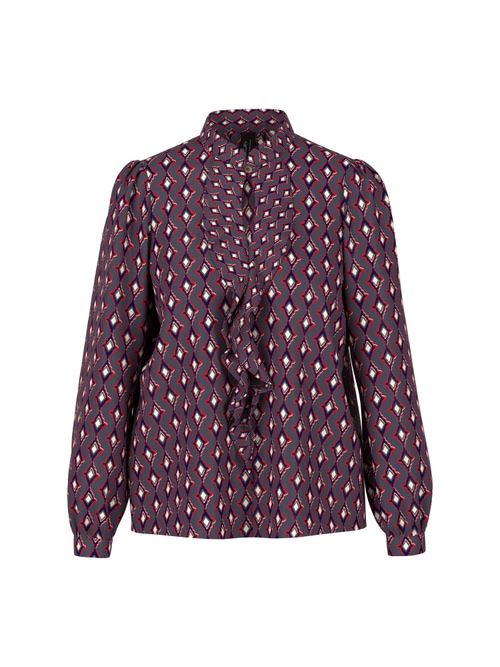 Marc Cain Women's Blue Flowing Blouse ‘Rethink Together’, 14 (N4)