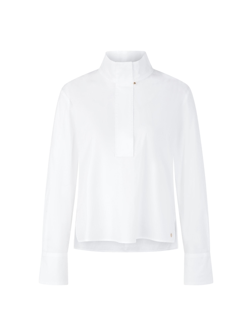 Marc Cain Women's White Blouse Shirt With Stand-Up Collar, 20 (N7)