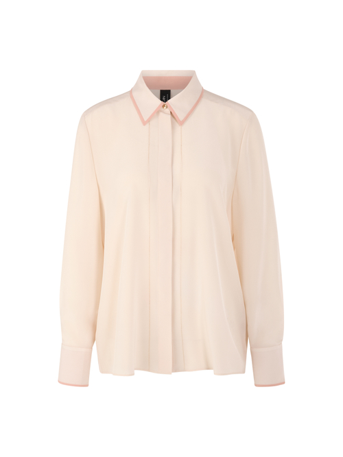 Marc Cain Women's White Pure Silk Shirt Collar Blouse, 20 (N7)