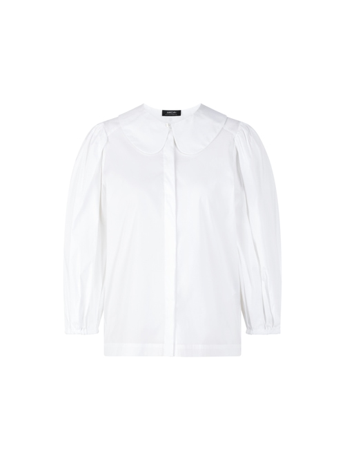 Marc Cain Women's White Blouse With Voluminous Sleeves, 18 (N6)