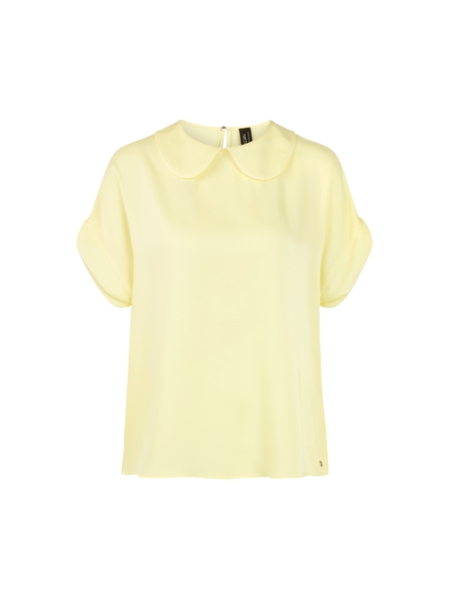 Marc Cain Women's Yellow Flowing Blouse With Short Sleeves, 14 (N4)