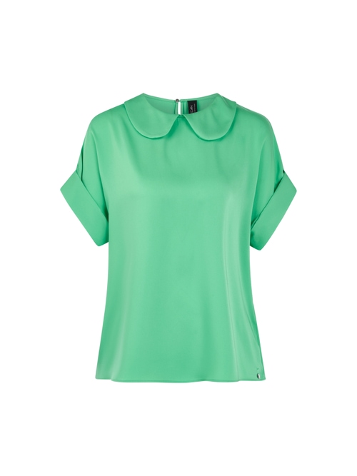 Marc Cain Women's Green Flowing Blouse With Short Sleeves, 14 (N4)
