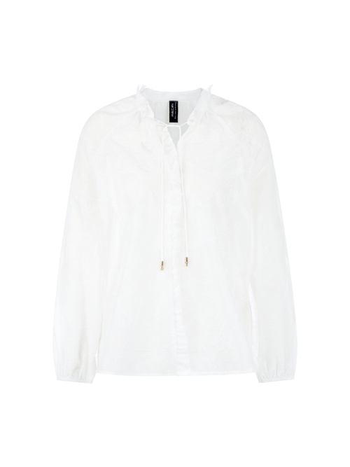 Marc Cain Women's White Light Tunic With Embroidery & Ruffles, 16 (N5)