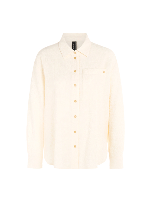 Marc Cain Women's White Blouse With Textured Pattern, 10 (N2)