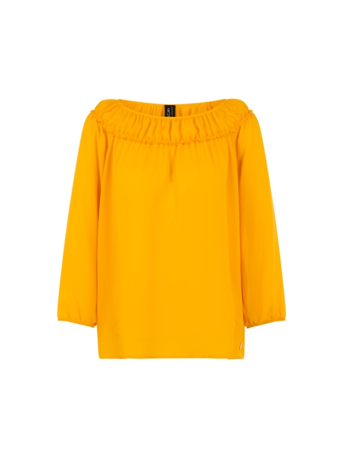 Marc Cain Women's Yellow Blouse With Carmen Neckline, 8 (N1)