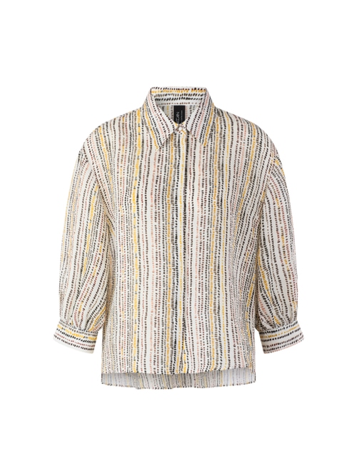 Marc Cain Women's Yellow Linen-Silk Shirt Blouse, 20 (N7)