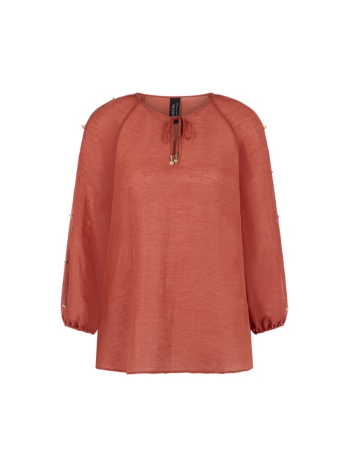 Marc Cain Women's Yellow Blouse In Linen-Silk Blend, 20 (N7)