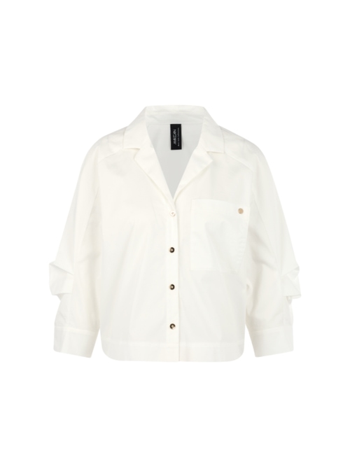 Marc Cain Women's White Casual Cropped Blouse, 12 (N3)