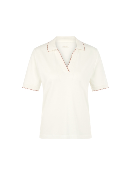 Marc Cain Women's White V-Neck Polo Shirt, 20 (N7)