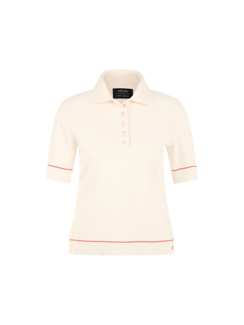 Marc Cain Women's White ‘Rethink Together’ Polo Shirt, 18 (N6)