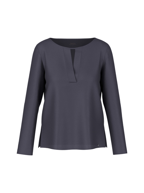 Marc Cain Women's Blue Silk Blouse Shirt, 10 (N2)