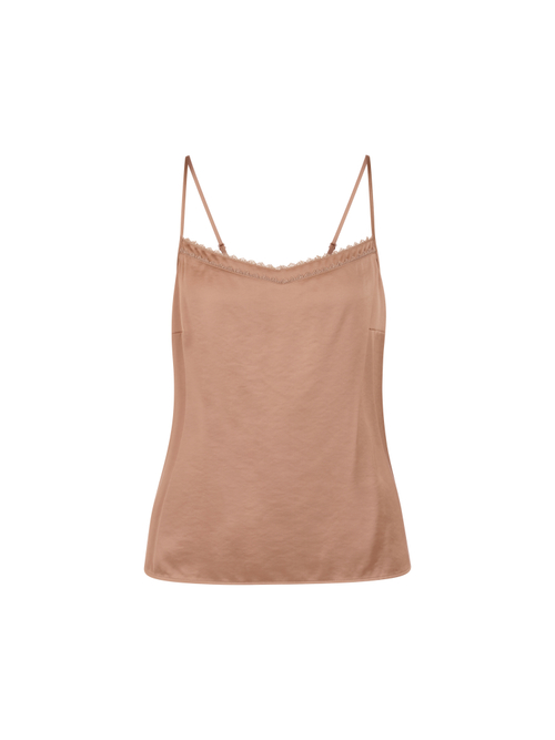 Marc Cain Women's Brown Elegant Strap Top With Lace, 14 (N4)