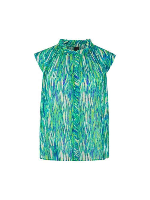 Marc Cain Women's Green Feminine Top With Ruffles, 10 (N2)
