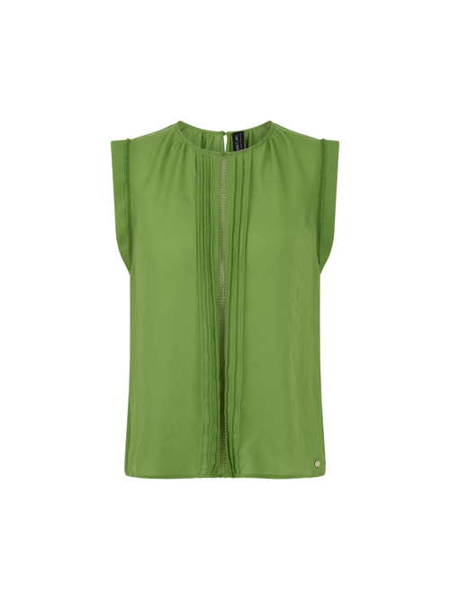 Marc Cain Women's Green Top With Lace And Pintucks, 10 (N2)