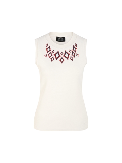 Marc Cain Women's White Knitted In Germany Top, 16 (N5)