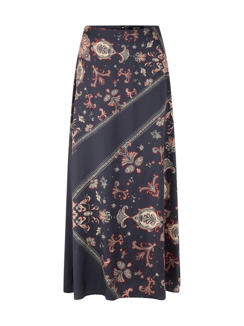 Marc Cain Women's Blue Viscose Skirt With Paisley Print, 18 (N6)