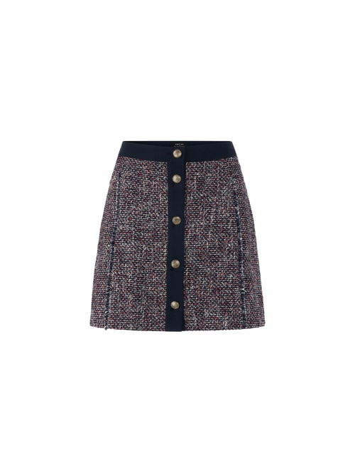 Marc Cain Women's Blue Tweed Skirt With Denim Details, 10 (N2)