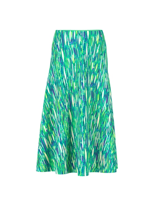 Marc Cain Women's Green Calf-Length Skirt Made Of Scuba Jersey, 18 (N6)